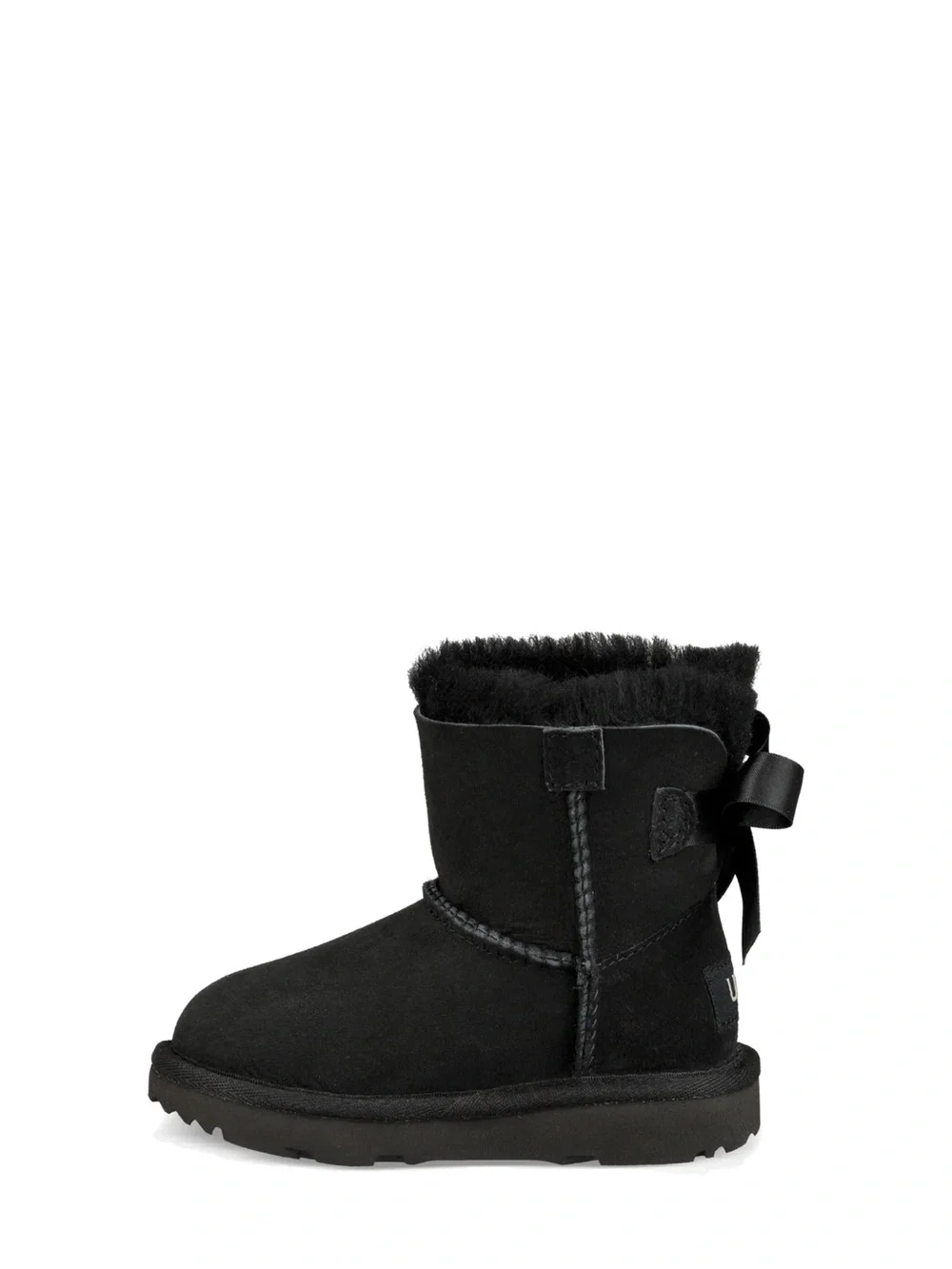New UGG Toddler Bailey Bow II Black Sheepskin Boots with Bow Size 8